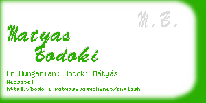matyas bodoki business card